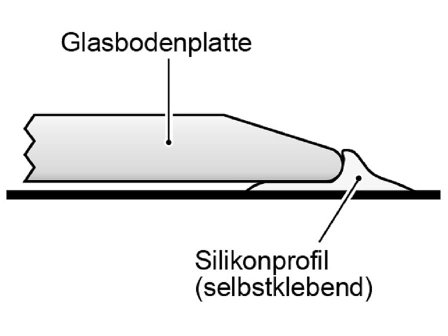 Silikon-Dichtlippe für Glasbodenplatte